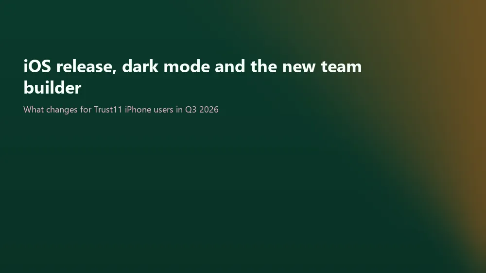 Trust11 iOS release screenshot walkthrough