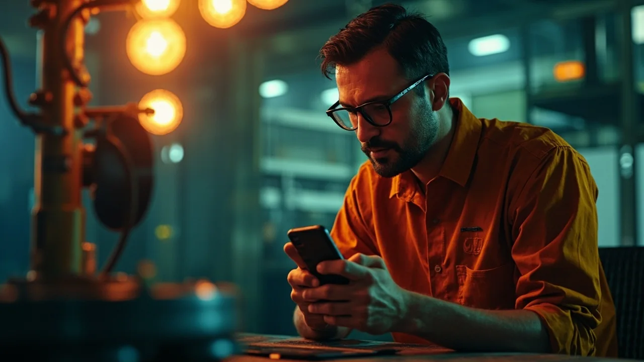 Medium editorial scene of a person at a desk comparing a UPI app, a net banking screen and a card statement on three different devices